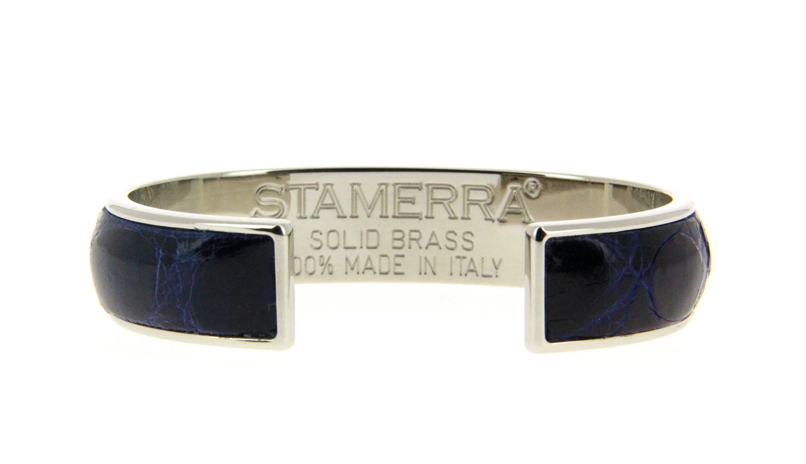 Stamerra Armband VERO GENUINE CROCO MEDON SILBER BLU 