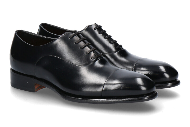 Santoni Schnürer LEATHER BLACK DN01