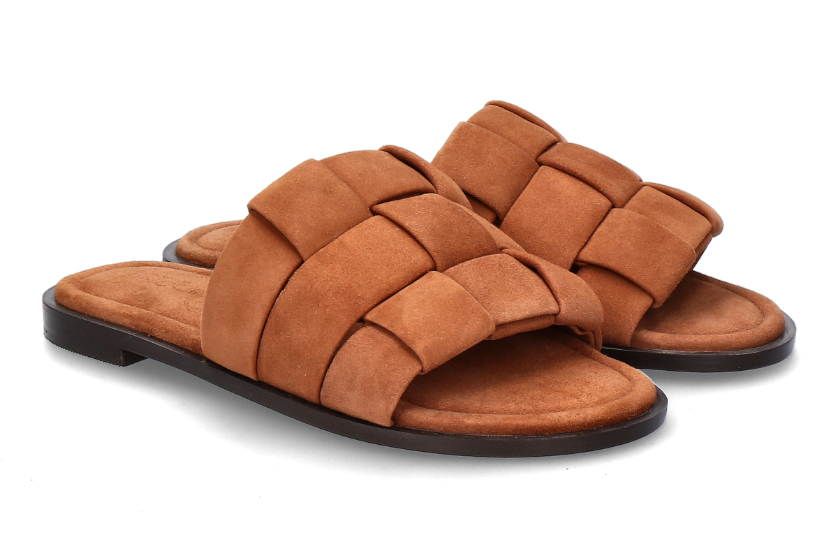 Corridoni 1 Milano Damen- Pantolette 8555 VELOUR- bruciato/ braun