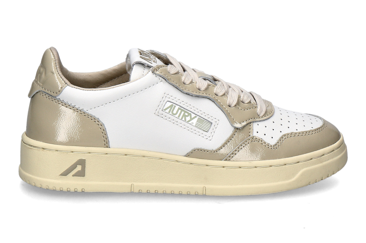 Autry Damen-Sneaker MEDALIST LEATHER PATENT- white/ tidal foam beige