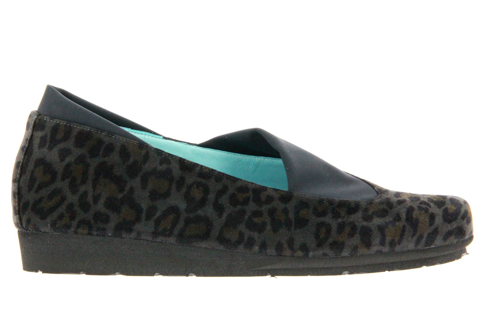 Thierry Rabotin Slipper CAMOSCIO LEOPARD GRIGIO STRETCH (36)