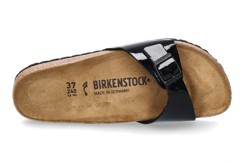 Birkenstock Pantolette MADRID SCHMAL BIRKO-FLOR LACK SCHWARZ (41)