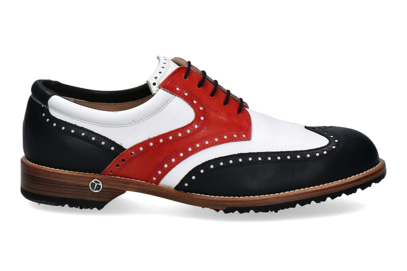 Tee Golf Shoes Golfschuh TOMMY VARIO BLU BIANCO ROSSO (42½)