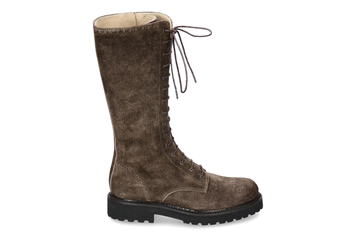 dirndl + bua Schnürstiefel ANTIKBOCK VELOURS- coffee/ braun