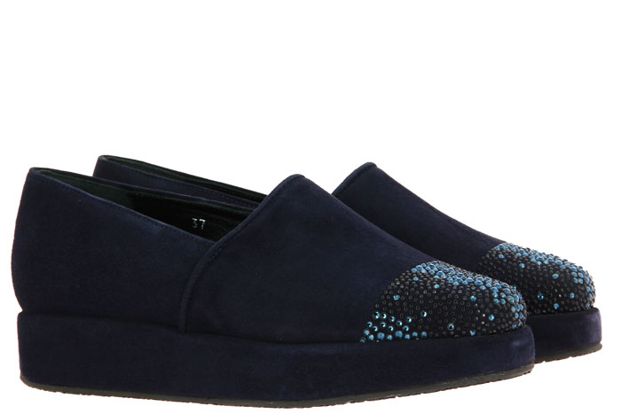Mania Plateauslipper VELOUR BLU (37 )