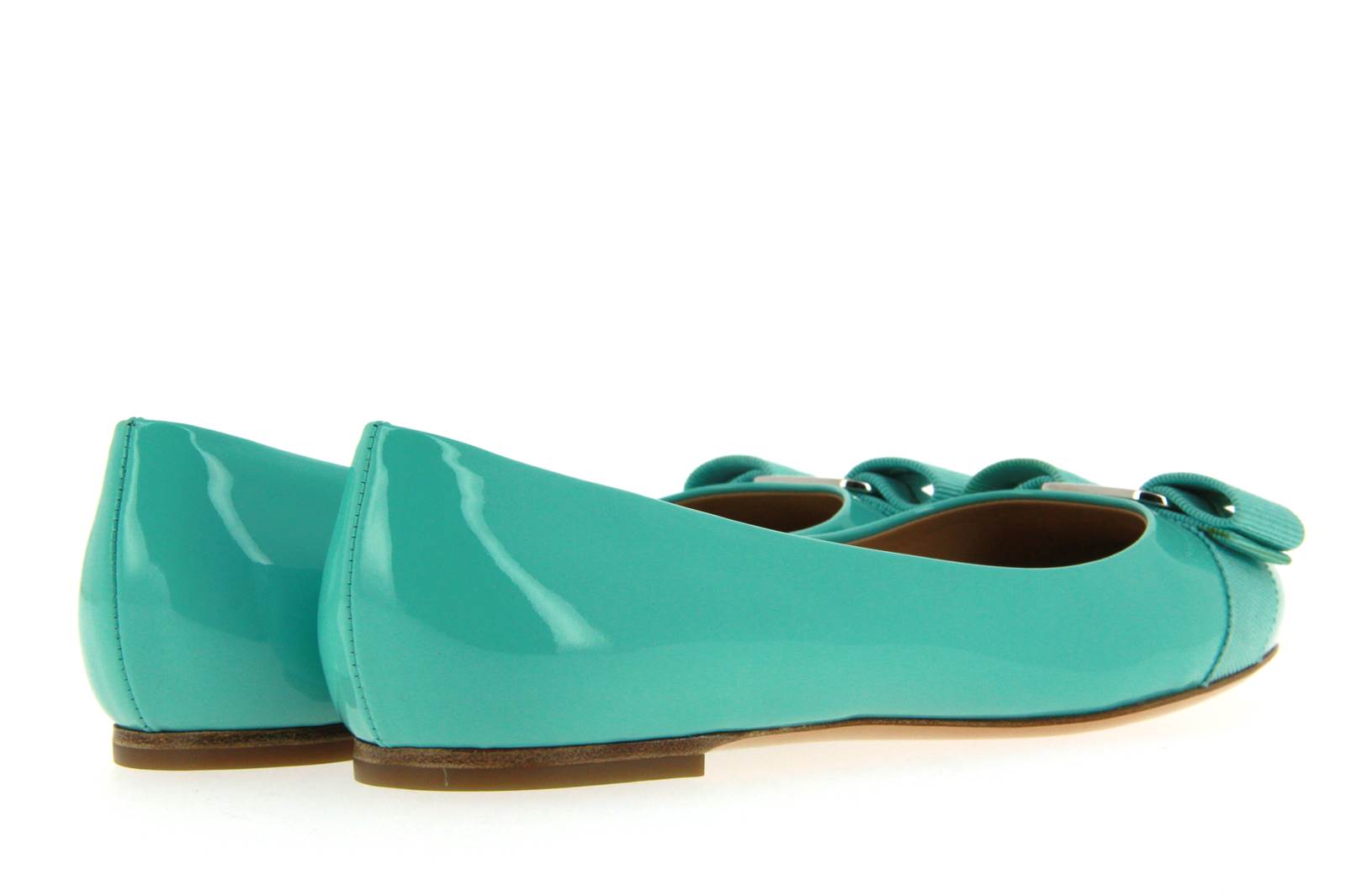 Salvatore Ferragamo Ballerina VARINA VERNICE TURQUOISE (35½)