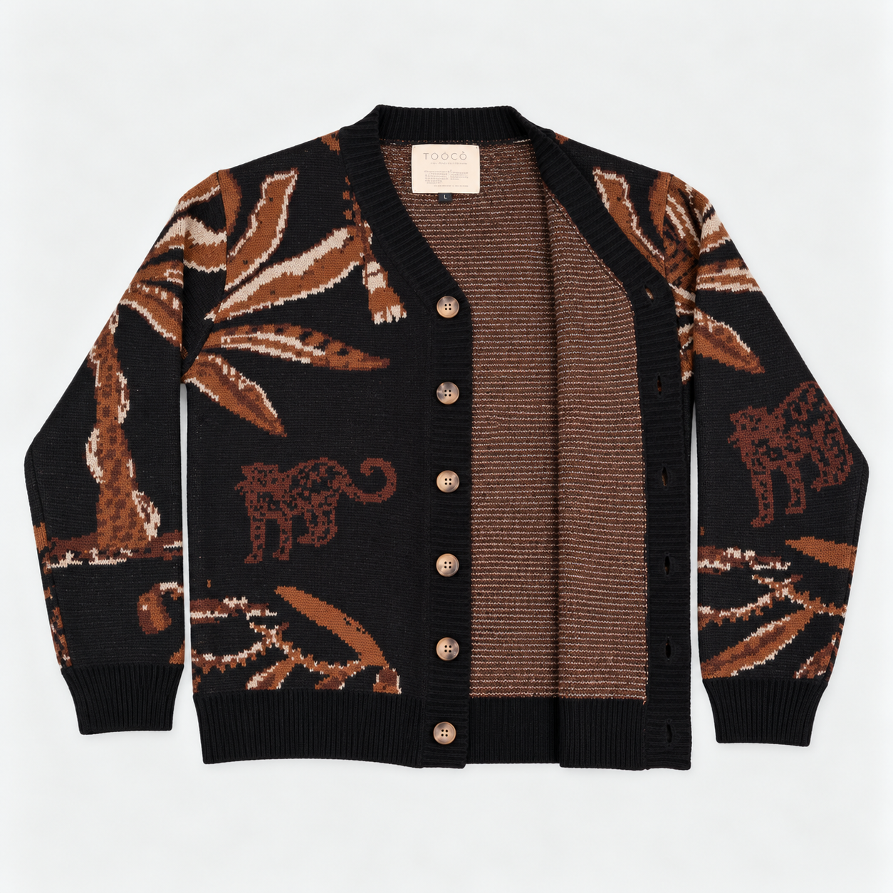 Tooco Cardigan VERSITY MATO GROSSO- schwarz/ braun