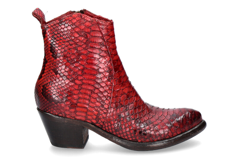 La Bottega di Lisa Cowboy-Bootie PITONE ROSSO