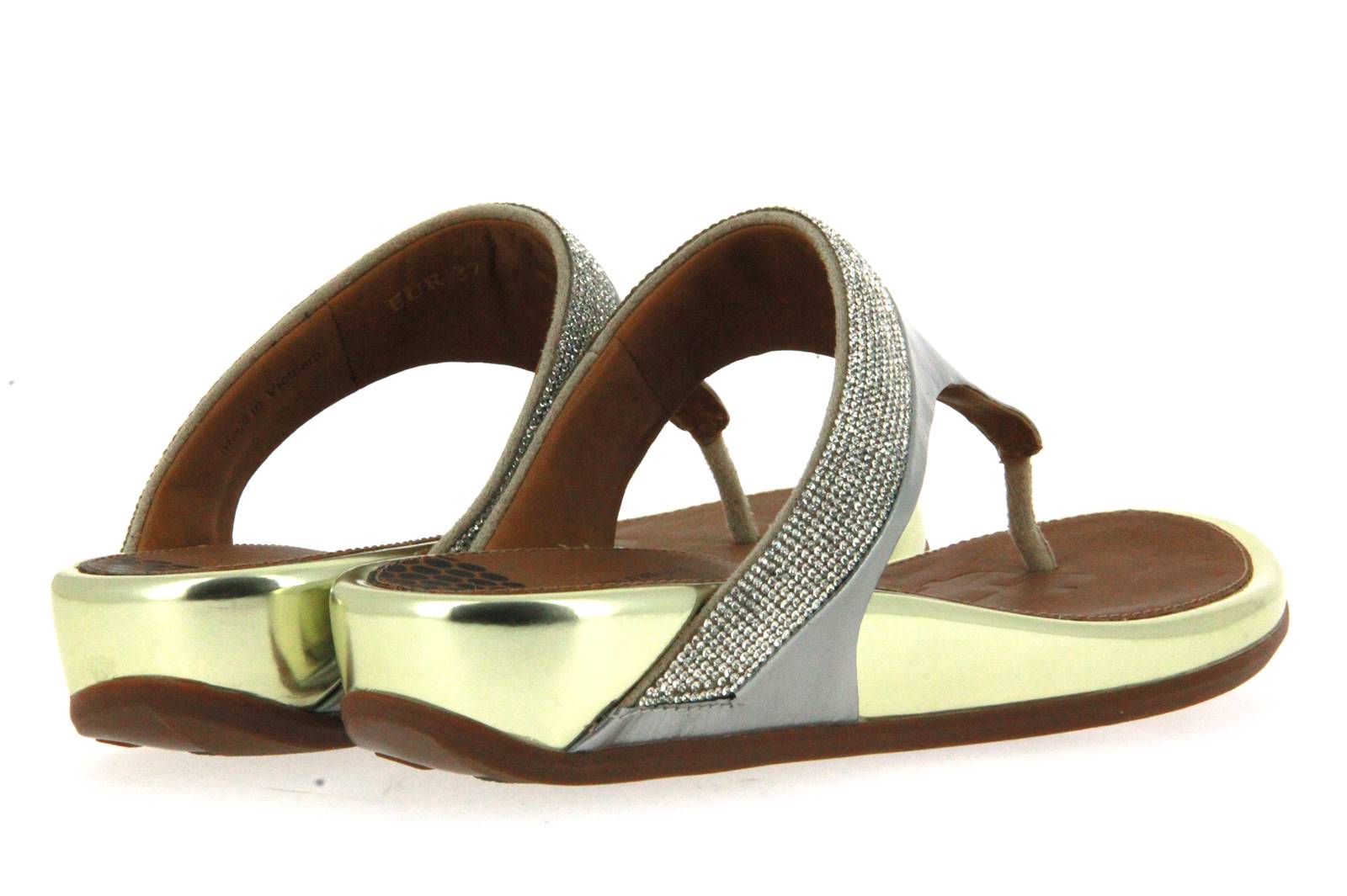 Fitflop Pantolette BANDA MICRO-CRYSTAL TOE-POST PALE GOLD (36)