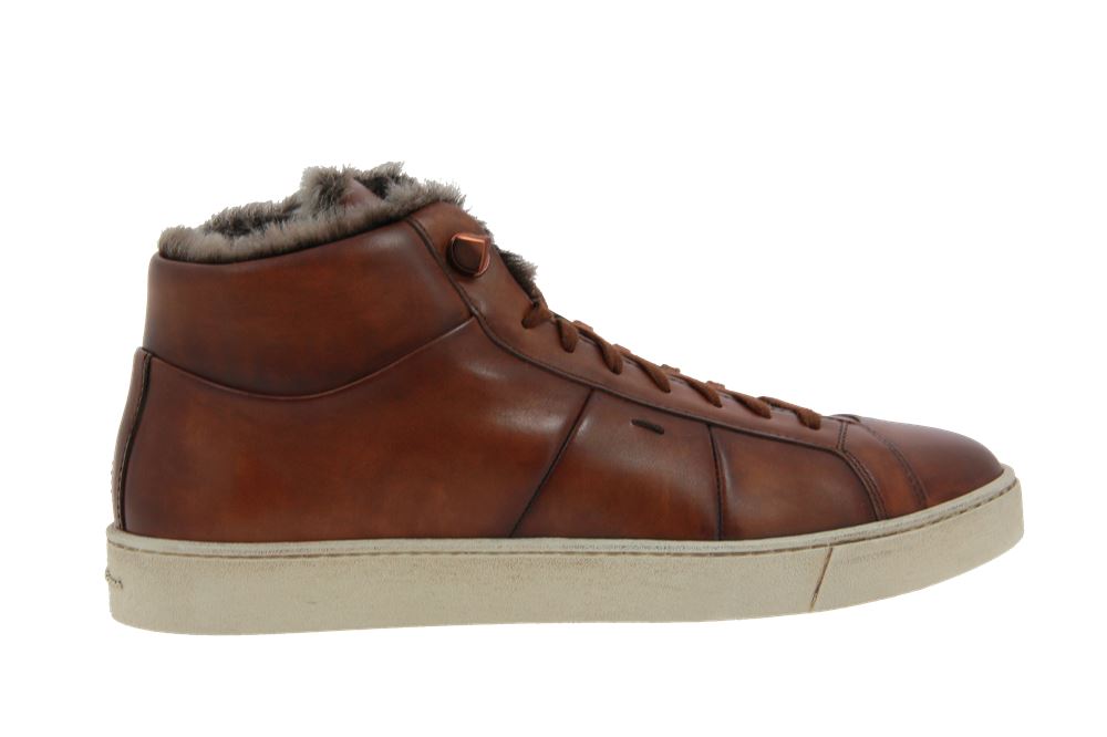 Santoni Sneaker gefüttert GLATTLEDER COGNAC (44)