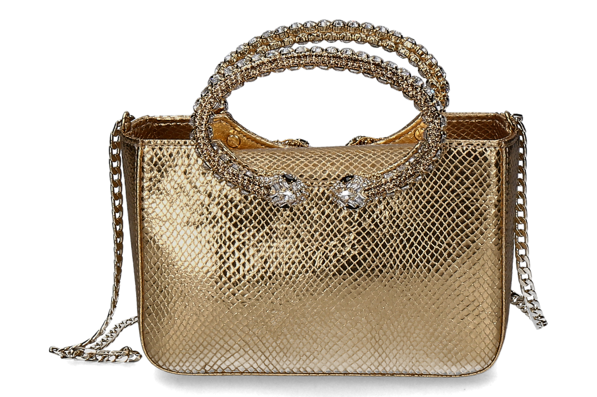 Paola Fiorenza Handtasche SNAKE CRISTALLI- ambra gold