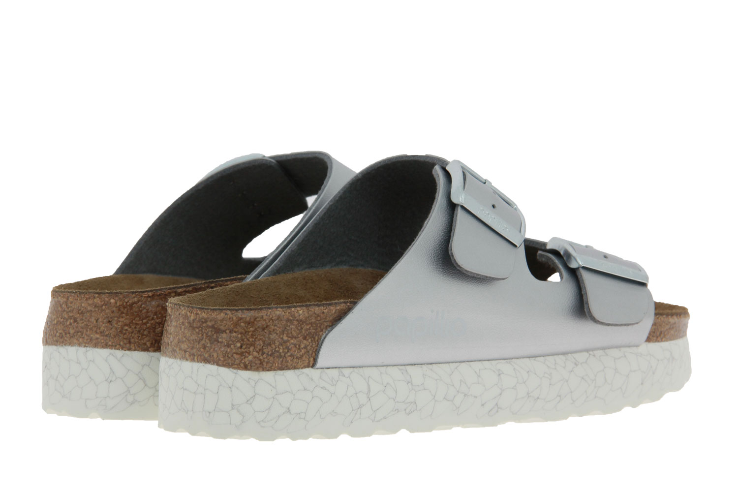 Papillio by Birkenstock Pantolette SCHMAL ARIZONA MONOCHROME MARBLE SILVER (38)