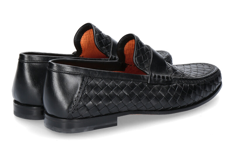 Santoni Slipper LEATHER BLACK (43)