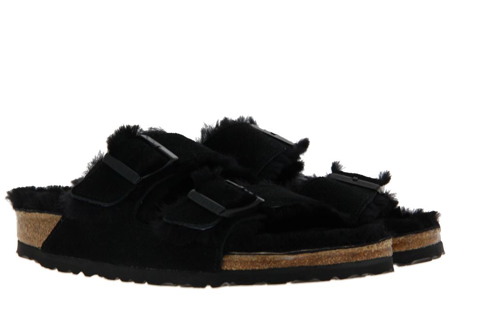 Birkenstock Pantolette gefüttert ARIZONA SCHMAL FUR BLACK (36)