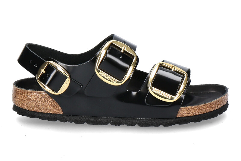 Birkenstock Sandale MILANO SCHMAL BIG BUCKLE- high shine black