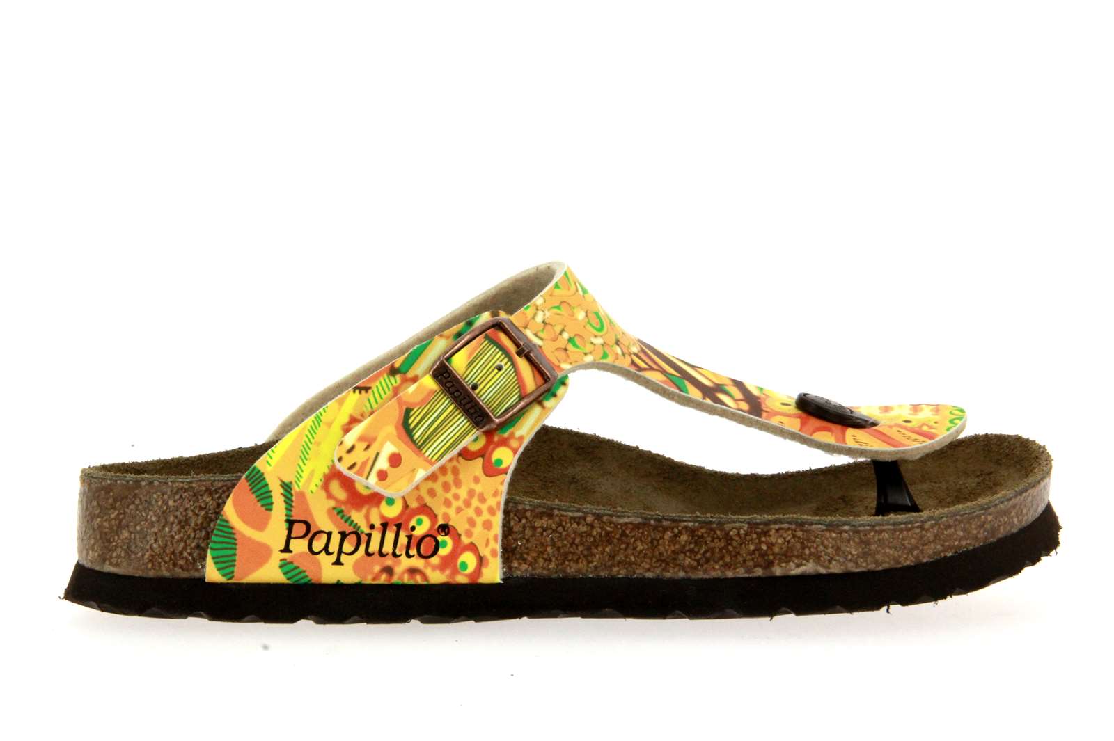 Papillio by Birkenstock Pantolette GIZEH NORMAL BIRKO-FLOR AFRICAN WAX GOLD (36)