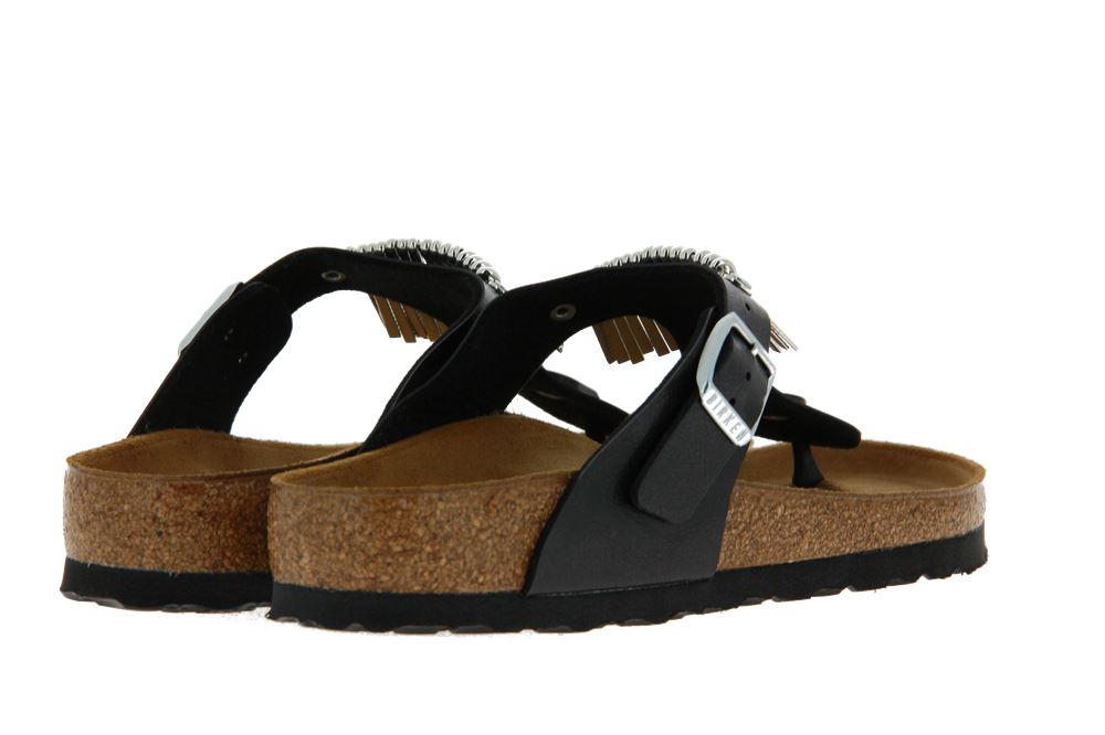 Birkenstock Pantolette GIZEH NORMAL FRINGE BLACK (37 )