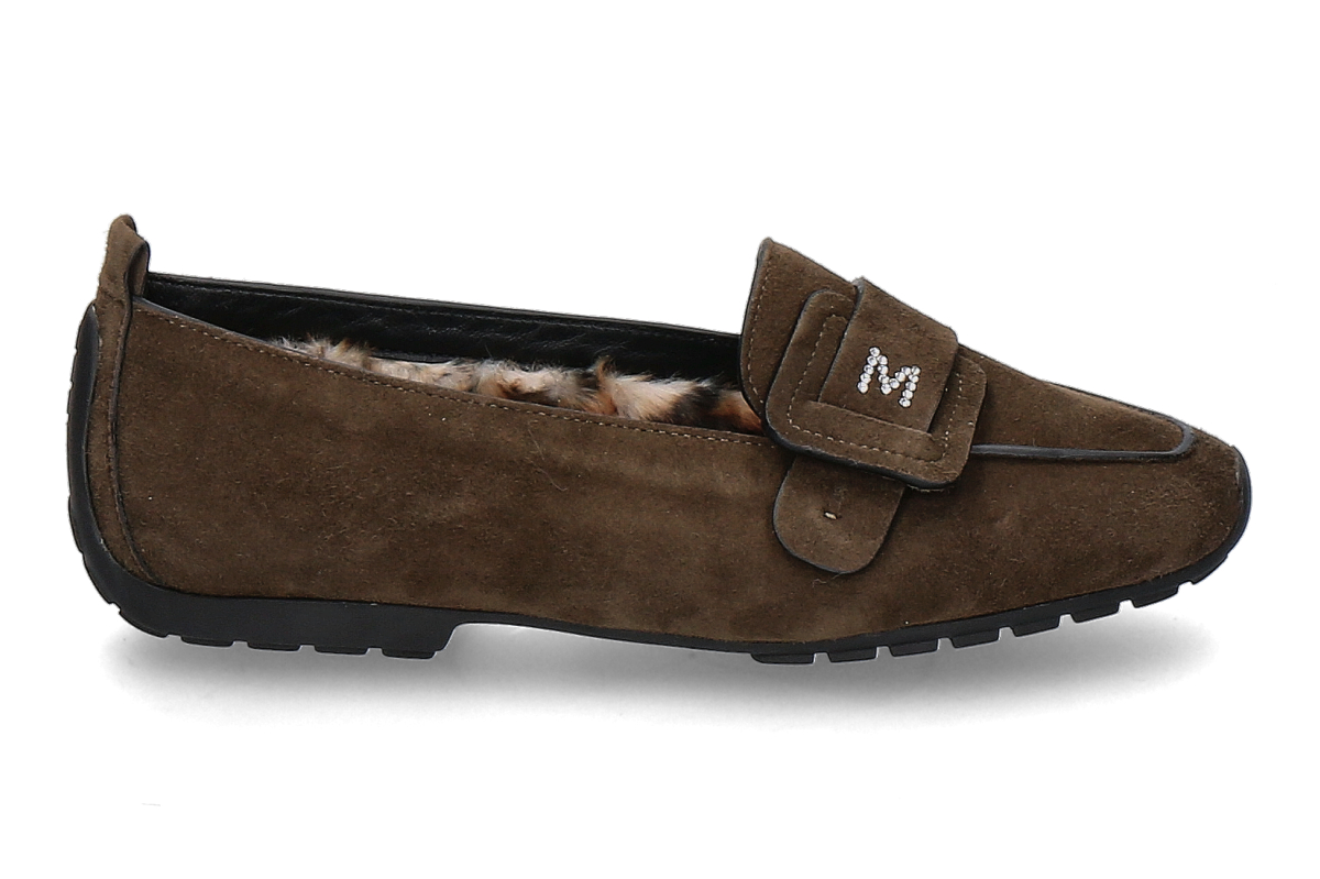 Mania Loafer gefüttert CAMOSCIO STRASS- khaki/ dunkelgrün