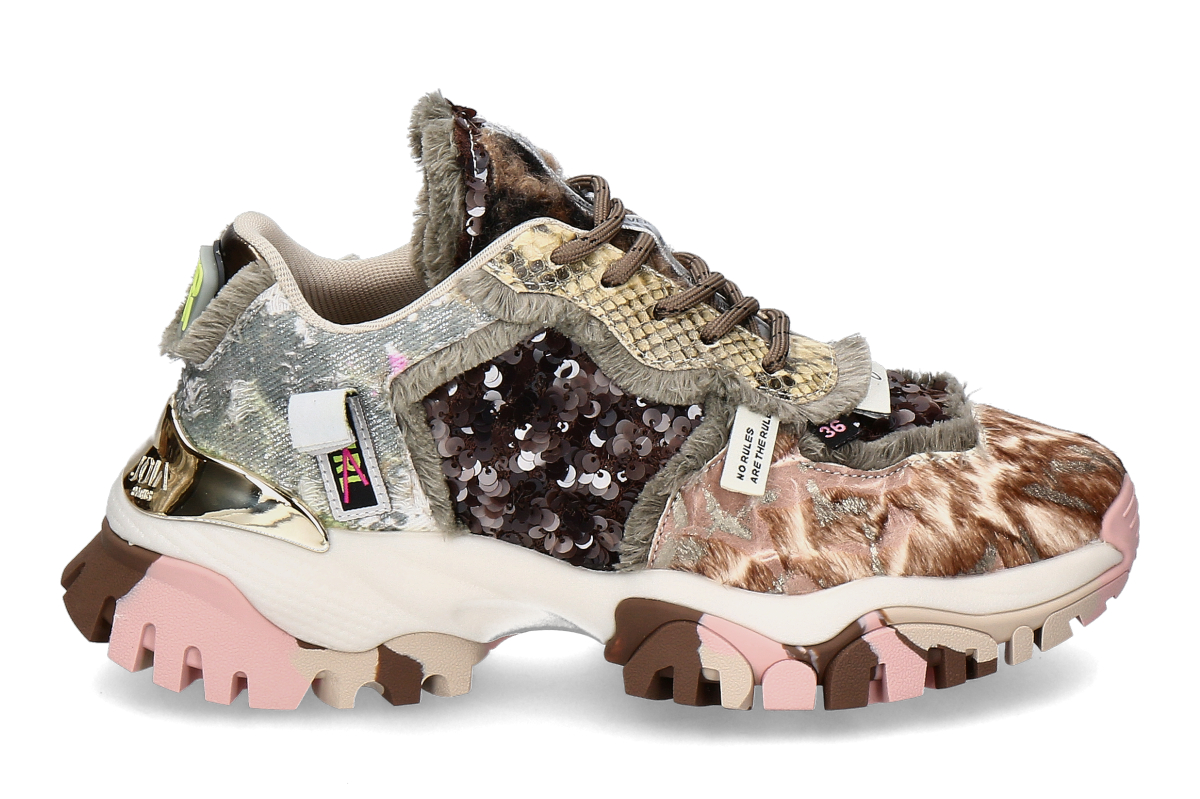 Joia Paris Damen- Sneaker COZY- braun/ pink