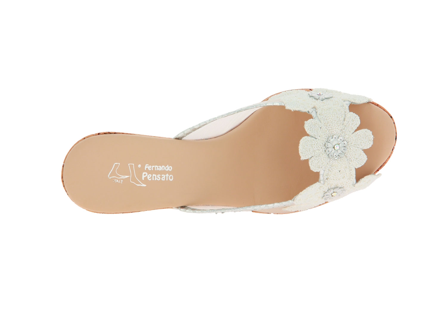 Fernando Pensato Pantolette VEGAS RETE BLUE ARGENTO BIANCO (37 ) Fernando Pensato Pantolette VEGAS RETE BLUE ARGENTO BIANCO (37 )