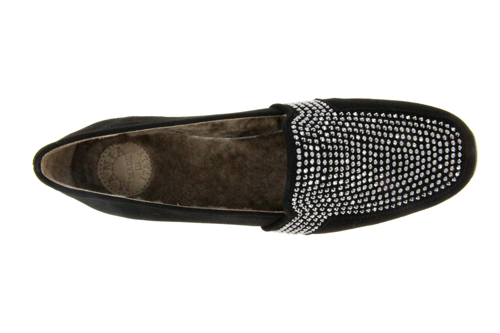 Mania Slipper gefüttert CAMOSICO NERO SWAROVSKI (38½)