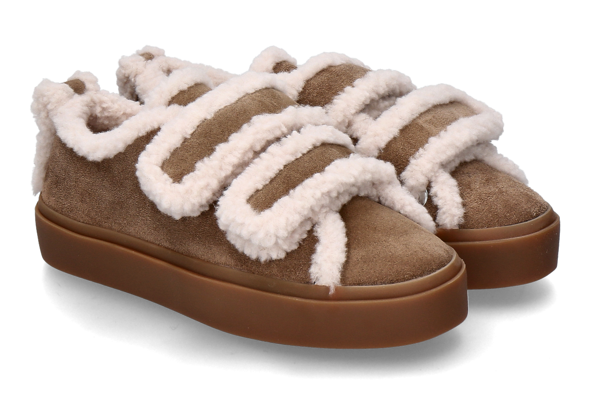 Inuikii Damen- Sneaker gefüttert LOW VELCRO- light beige