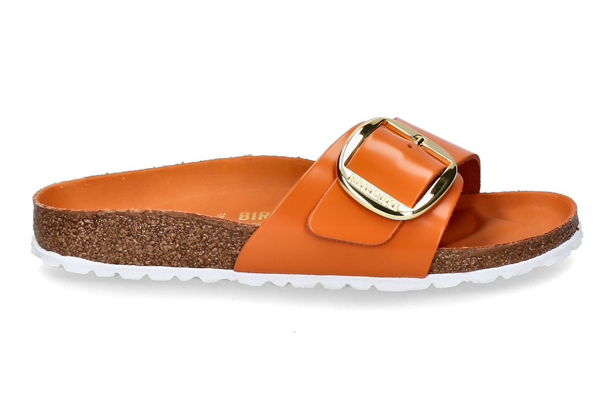 Birkenstock Pantolette MADRID BIG BUCKLE SCHMAL- high-shine kurkuma/ orange