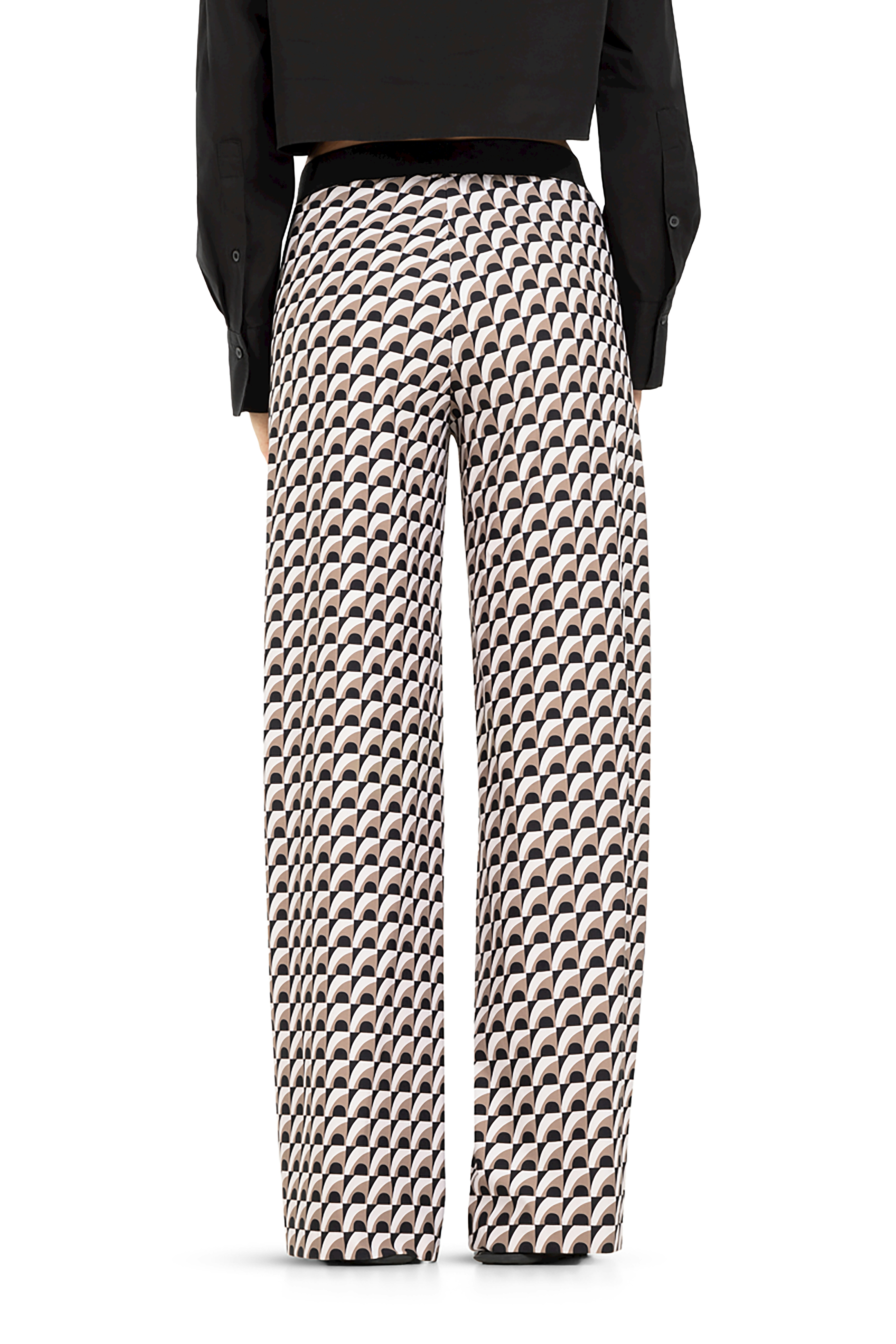 Cambio Stoffhose ALLISON- geometric black/hazel/creme