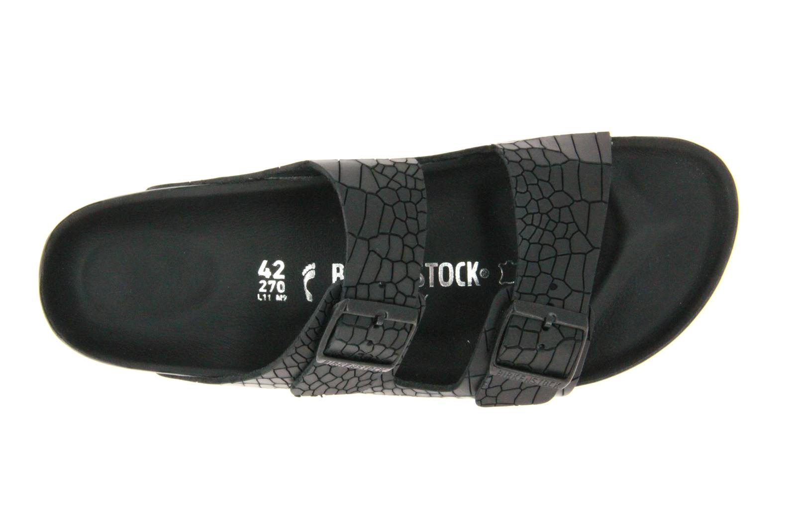 Birkenstock Pantolette ARIZONA SCHMAL CROCO BLACK (42)