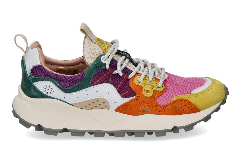 Flower Mountain Sneaker YAMANO 3 WOMAN SUEDE MESH JELLOW FUXIA