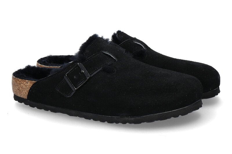 Birkenstock Clogs gefüttert BOSTON NORMAL FUR BLACK (44)