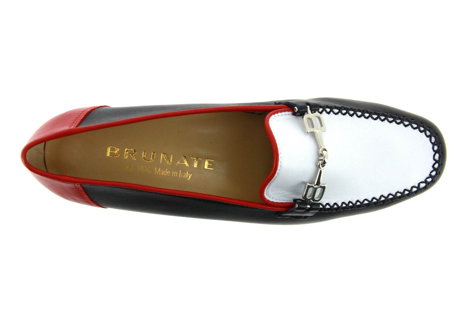 Brunate Trotteur NAPPA BLU BIANCO ROSSO (38½) Brunate Trotteur NAPPA BLU BIANCO ROSSO (38½)