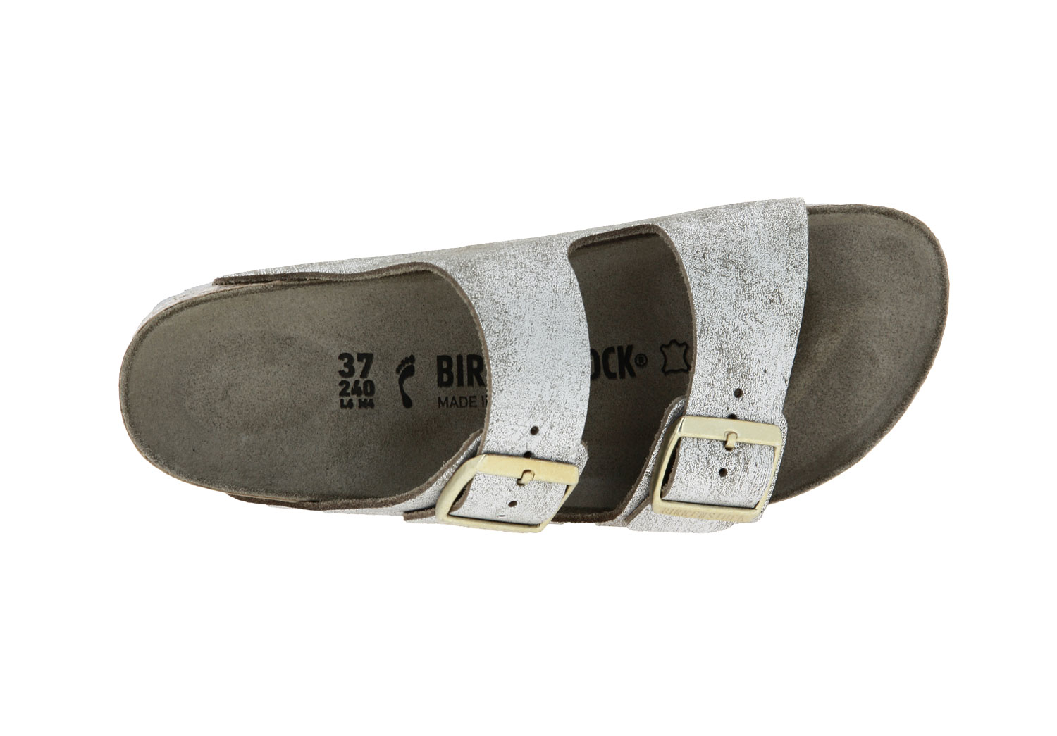 Birkenstock Pantolette SCHMAL ARIZONA WASHED METALLIC BLUE SILVER (40)