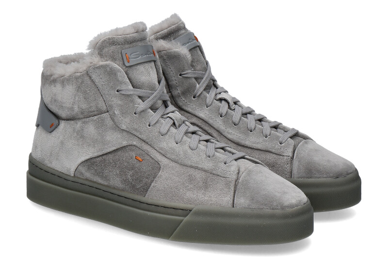 Santoni  Sneaker High gefüttert GRIGIO CAMOSCIO