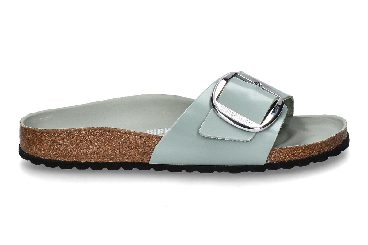 Birkenstock Damen- Pantolette MADRID SCHMAL BIG BUCKLE- grün/ high-shine pure sage