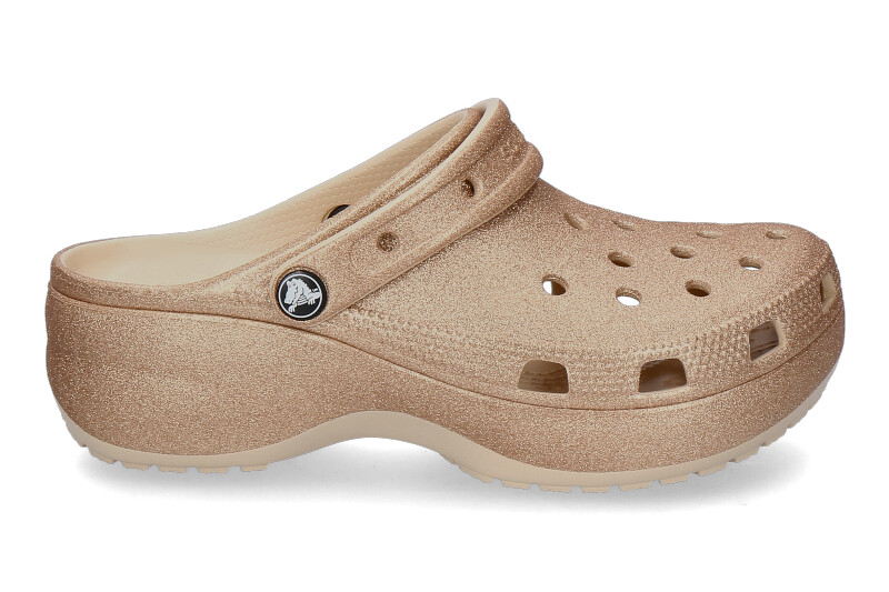 Crocs Pantolette CLASSIC PLATFORM glitter- shitake 