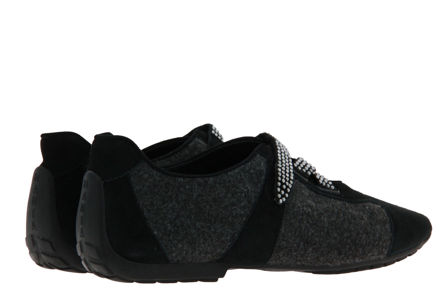Mania Sneaker gefüttert CAMOSCIO NERO GRIGIO (38)