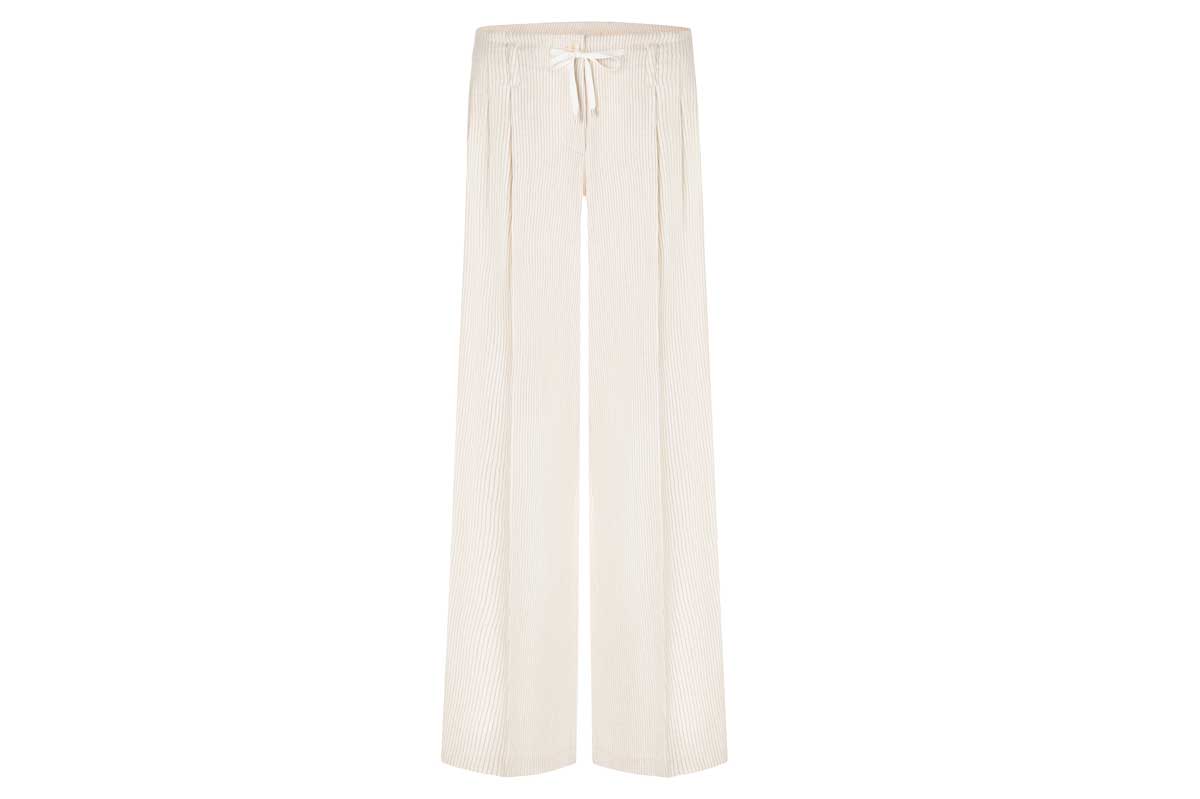 Cambio Wide-Leg Stoffhose ADDISON NADELSTREIFEN- creme/ schwarz