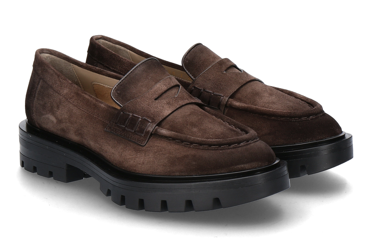 Santoni Damen- Loafer REGINA VELOURS- dark brown/ dunkelbraun