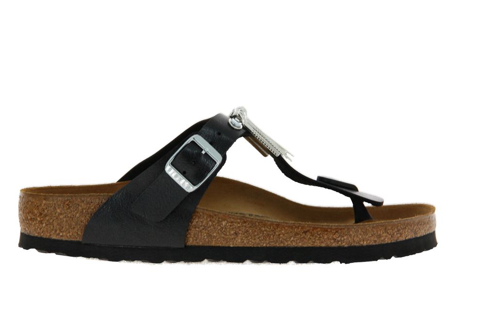 Birkenstock Pantolette GIZEH NORMAL FRINGE BLACK (37 )