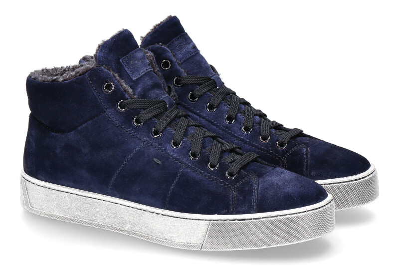 Santoni Sneaker gefüttert CAMOSCIO DARKBLU (43)