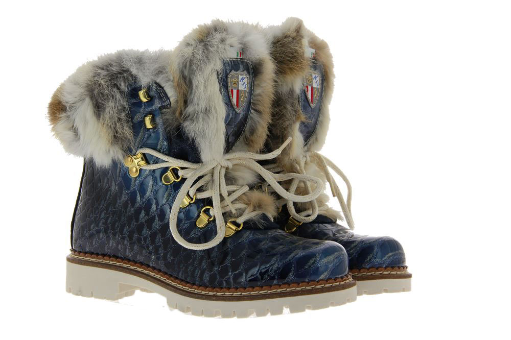 New Italia Shoes Stiefelette KANNINCHENFELL JEANS GLITTER (38)