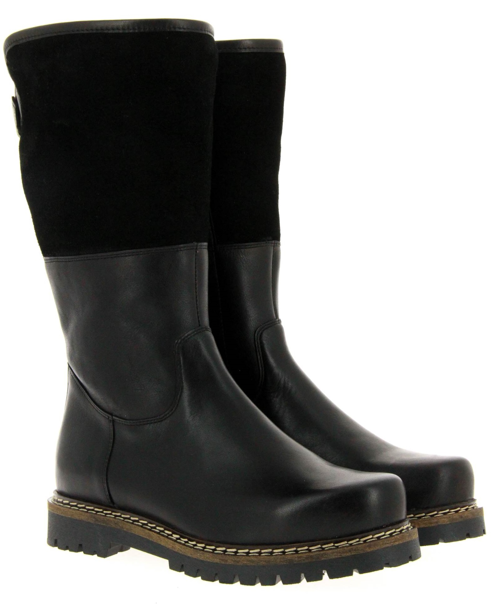Dirndl + Bua Försterstiefel gefüttert PANIOLO VELOUR NERO (45)