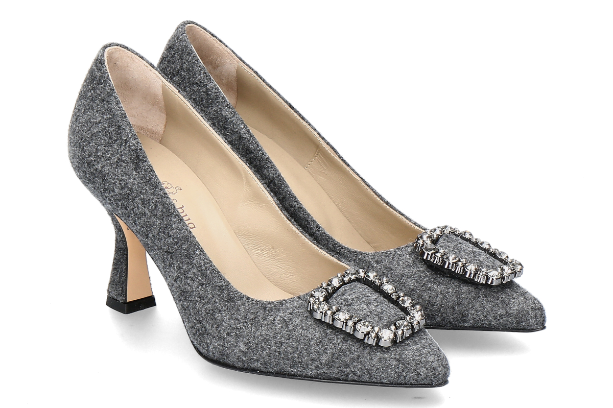 dirndl + bua Trachten-Pumps  LODEN- beton/ grau