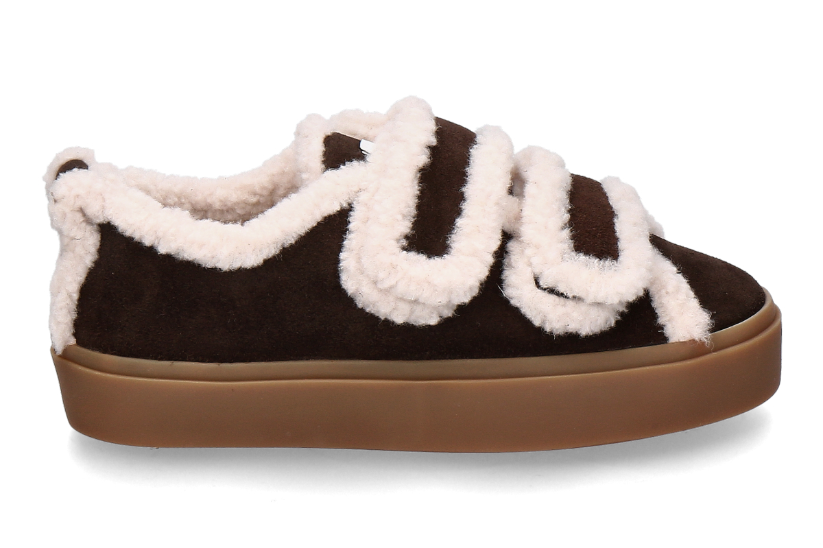 Inuikii Damen- Sneaker gefüttert LOW VELCRO- dunkelbraun/ dark brown