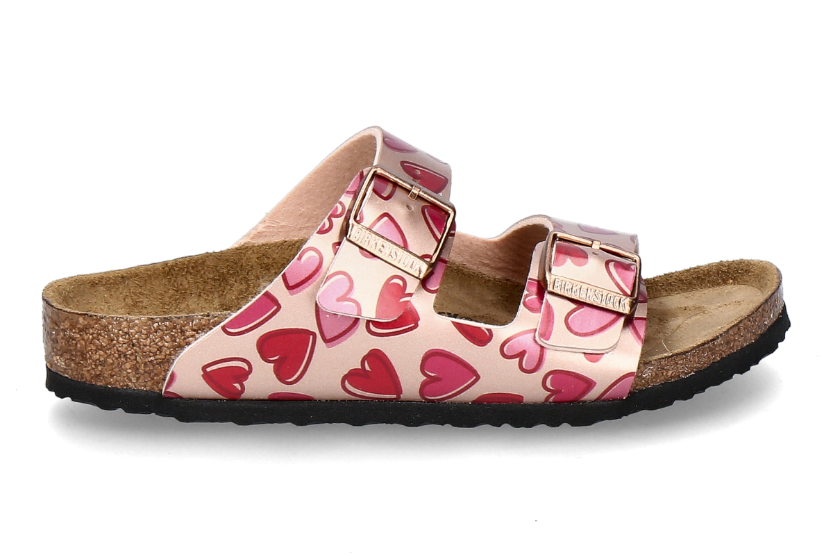 Birkenstock Mädchen- Pantolette ARIZONA SCHMAL BS HEARTS- electric metallic
