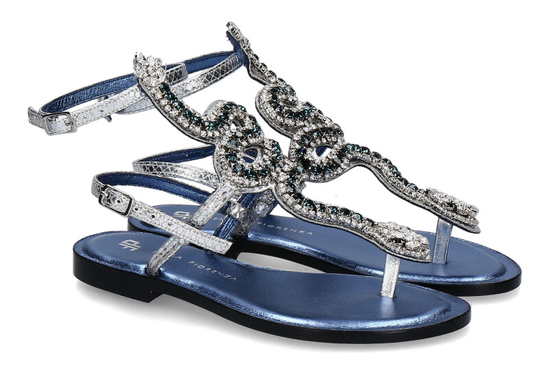 Paola Fiorenza Sandale ARGENTO PITONE BLU SILVER