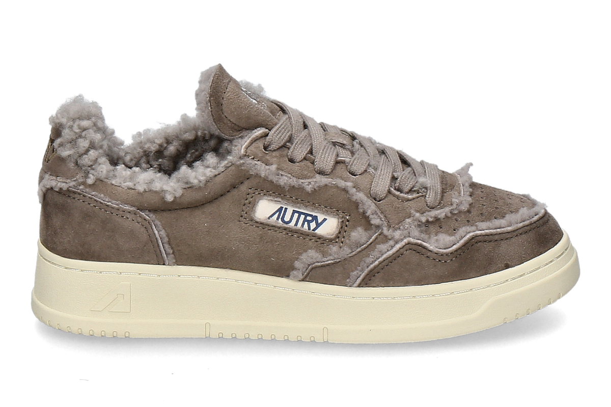 Autry Damen- Sneaker gefüttert SUEDE SHEARLING GX02- taupe/ grau
