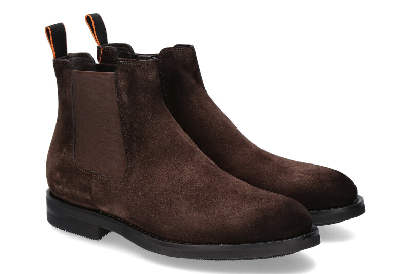 Santoni Chelsea Boots VELOURS MORO- dunkelbraun