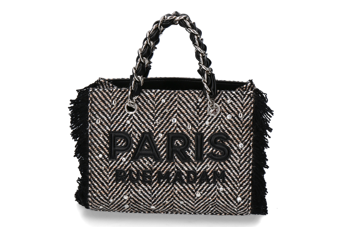 Rue Madam Tasche- HARRIS MINI TOTE- tweed black/schwarz